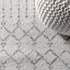 JONATHAN Y Boho Vintage Diamond Cream/Gray Indoor Area Rug 2X3 ft, Moroccan Hype for Living Room, Bedroom, Kitchen, Office, Easy-Cleaning, High Traffic, Pet-Friendly, Non-Shedding (MOH101B-23)