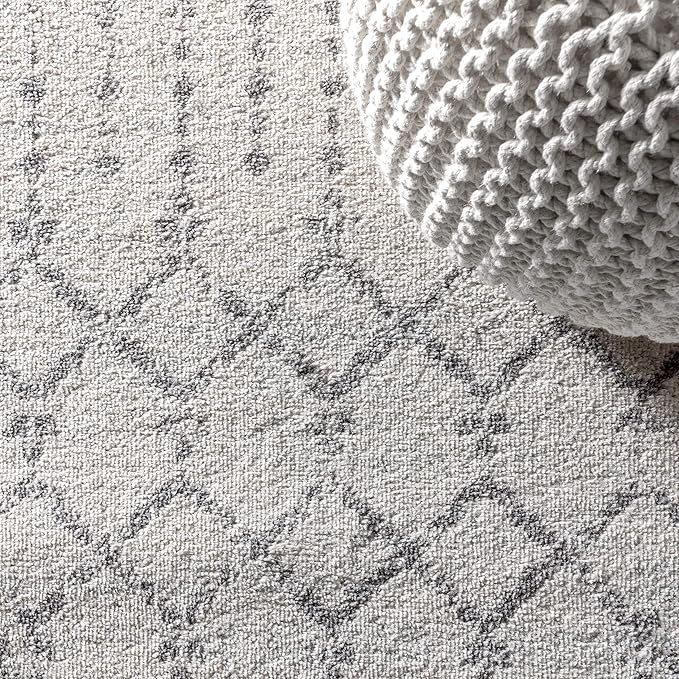 JONATHAN Y Boho Vintage Diamond Cream/Gray Runner Rug 2X14 ft, Moroccan Hype for Living Room, Bedroom, Kitchen, Office, Easy-Cleaning, High Traffic, Pet-Friendly, Non-Shedding (MOH101B-214)