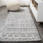 JONATHAN Y Boho Vintage Diamond Gray/Ivory Runner Rug 2X20 ft, Moroccan Hype for Living Room, Bedroom, Kitchen, Office, Easy-Cleaning, High Traffic, Pet-Friendly, Non-Shedding (MOH101C-220)