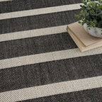 Nourison Home Positano Black Ivory 5' x 7' Area Rug - Easy Clean, Non Shedding, Bed Room, Living Room, Dining Room, Kitchen (5' x 7')