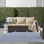 Nourison Home Nourison Essentials Blue Grey 7' x Square Area Rug - Easy Clean, Non Shedding, Bed Room, Living Room, Dining Room, Kitchen (7' x Square)