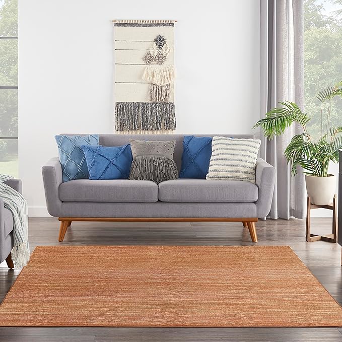 Nourison Home Nourison Essentials Rust 7' x Square Area Rug - Easy Clean, Non Shedding, Bed Room, Living Room, Dining Room, Kitchen (7' x Square)