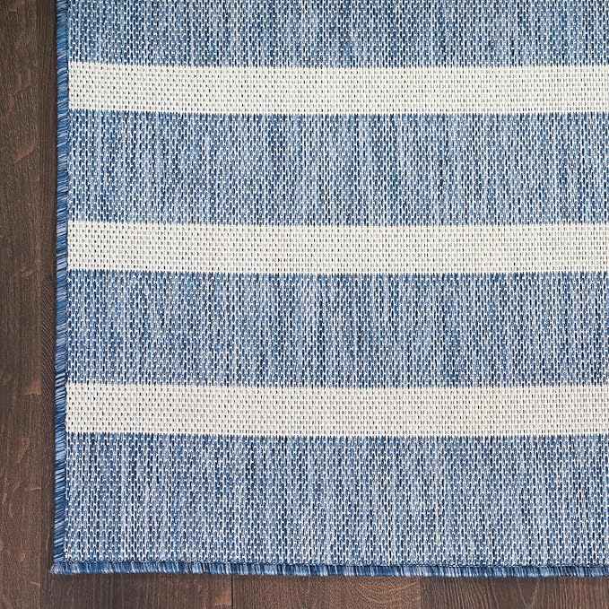 Nourison Home Positano Navy Ivory 9' x 12' Area Rug - Easy Clean, Non Shedding, Bed Room, Living Room, Dining Room, Kitchen (9' x 12')