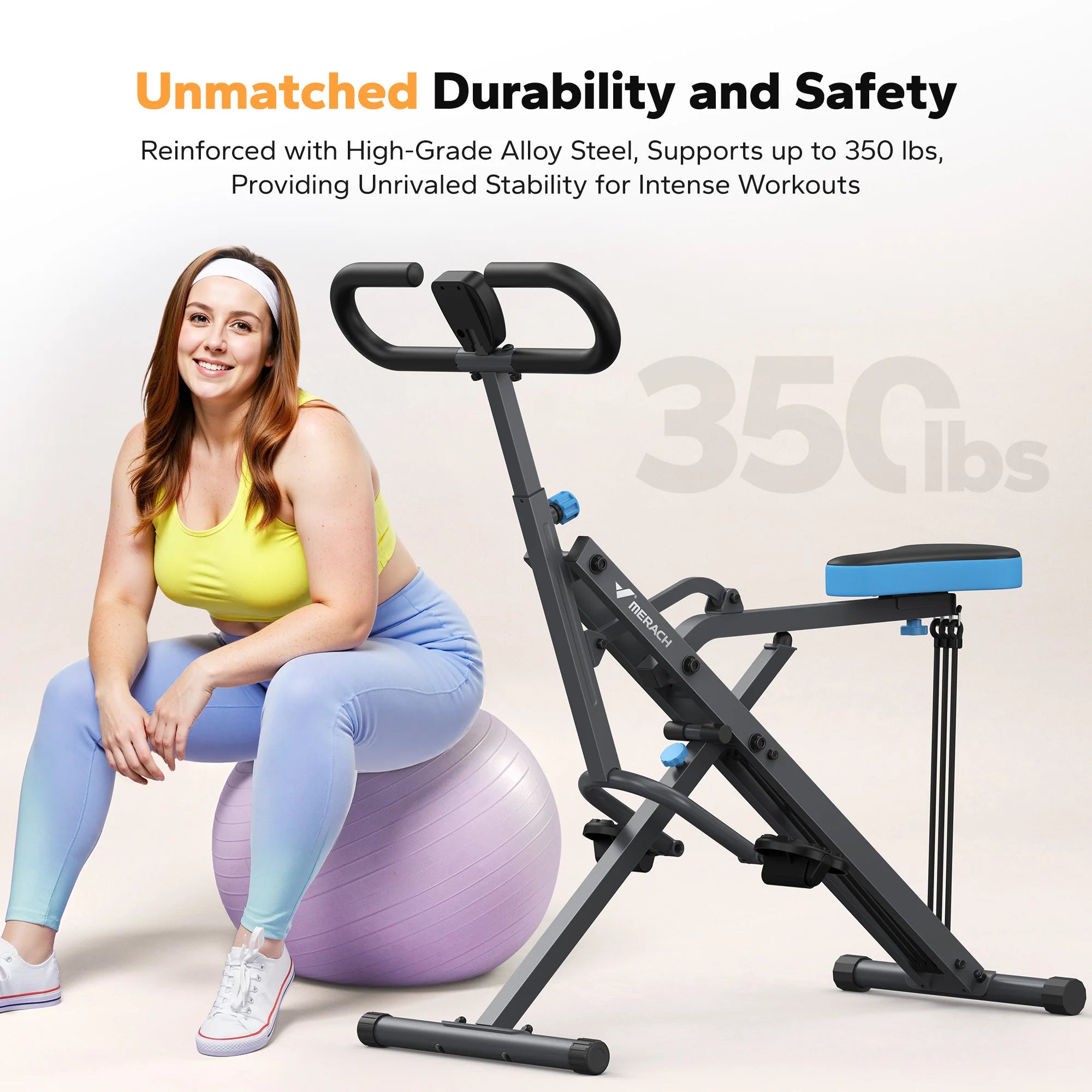 MERACH 2-in-1 Foldable Squat & Rowing Machine - Home Glute & Leg Trainer