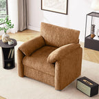 Chenille Oversized Armchair, 38.6'" Wide Accent Chairs for Living Room & Bedroom Modern Lounge Chair, Upholstered Mid-Century Reading Chair (Rustic Bronzing Cloth, 2 Pack)