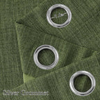 NICETOWN Faux Linen Froest Green Blackout Curtains 84 inches Long for Living Room - Privacy Panels for Bedroom, Modern Farmhouse Style Easy Care Grommet Top, 2 Panels, W52 by L84