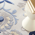 Nourison Home Aloha Blue Grey 7'10" x Round Area Rug - Easy Clean, Non Shedding, Bed Room, Living Room, Dining Room, Kitchen (8' x Round)