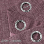 NICETOWN Faux Linen Greyish Purple Blackout Curtains 84 inches Long for Living Room - Privacy Panels for Bedroom, Modern Farmhouse Style Easy Care Grommet Top, 2 Panels, W52 by L84