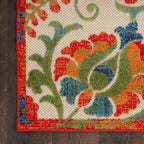 Nourison Home Aloha Red Multicolor 6' x 9' Area Rug - Easy Clean, Non Shedding, Bed Room, Living Room, Dining Room, Kitchen (6' x 9')