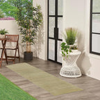 Nourison Home Nourison Essentials Green Gold 2'2" x 10' Area Rug - Easy Clean, Non Shedding, Bed Room, Living Room, Dining Room, Kitchen (10' Runner)