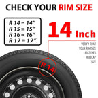 14Inch Arachnid Style Universal Hubcap R14 Wheel Covers For Cars - Set Of 4 Fits Most Cars Automobile Full Rim Cover Accessories