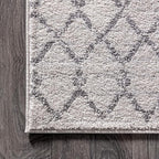 JONATHAN Y Boho Vintage Diamond Cream/Gray Square Area Rug 5X5 ft, Moroccan Hype for Living Room, Bedroom, Kitchen, Office, Easy-Cleaning, High Traffic, Pet-Friendly, Non-Shedding (MOH101B-5SQ)