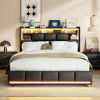 Wooden Aura Double bed, upholstery bed 140x200 cm, 160x200 cm, LED bed frame, bed frame and slatted frame, headboard, youth bed