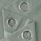 NICETOWN Faux Linen Sage Green Blackout Curtains 84 inches Long for Living Room - Privacy Panels for Bedroom, Modern Farmhouse Style Easy Care Grommet Top, 2 Panels, W52 by L84