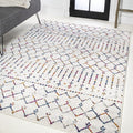 JONATHAN Y Boho Vintage Diamond Cream/Multi Indoor Area Rug 8X10 ft, Moroccan Hype for Living Room, Bedroom, Kitchen, Office, Easy-Cleaning, High Traffic, Pet-Friendly, Non-Shedding (MOH101H-8)