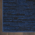 Nourison Home Nourison Essentials Midnight Blue 2'2" x 10' Area Rug - Easy Clean, Non Shedding, Bed Room, Living Room, Dining Room, Kitchen (10' Runner)