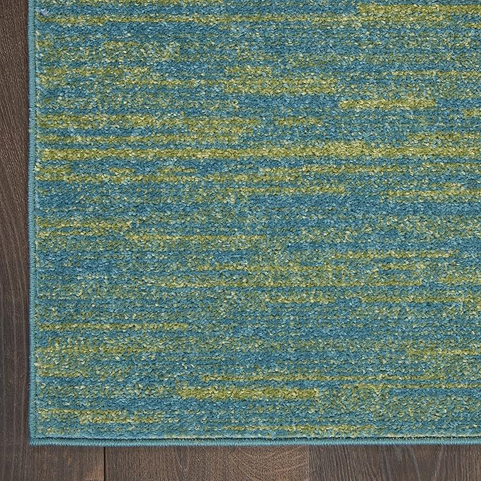 Nourison Home Nourison Essentials Blue Green 7' x Square Area Rug - Easy Clean, Non Shedding, Bed Room, Living Room, Dining Room, Kitchen (7' x Square)