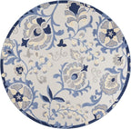 Nourison Home Aloha Blue Grey 7'10" x Round Area Rug - Easy Clean, Non Shedding, Bed Room, Living Room, Dining Room, Kitchen (8' x Round)