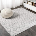 JONATHAN Y Boho Vintage Diamond Cream/Gray Square Area Rug 8X8 ft, Moroccan Hype for Living Room, Bedroom, Kitchen, Office, Easy-Cleaning, High Traffic, Pet-Friendly, Non-Shedding (MOH101B-8SQ)