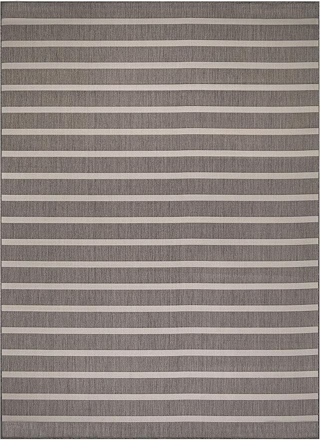 Nourison Home Positano Charcoal Ivory 8' x 10' Area Rug - Easy Clean, Non Shedding, Bed Room, Living Room, Dining Room, Kitchen (8' x 10')