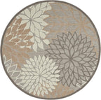 Nourison Home Aloha Natural 4' x Round Area Rug - Easy Clean, Non Shedding, Bed Room, Living Room, Dining Room, Kitchen (4' x Round)