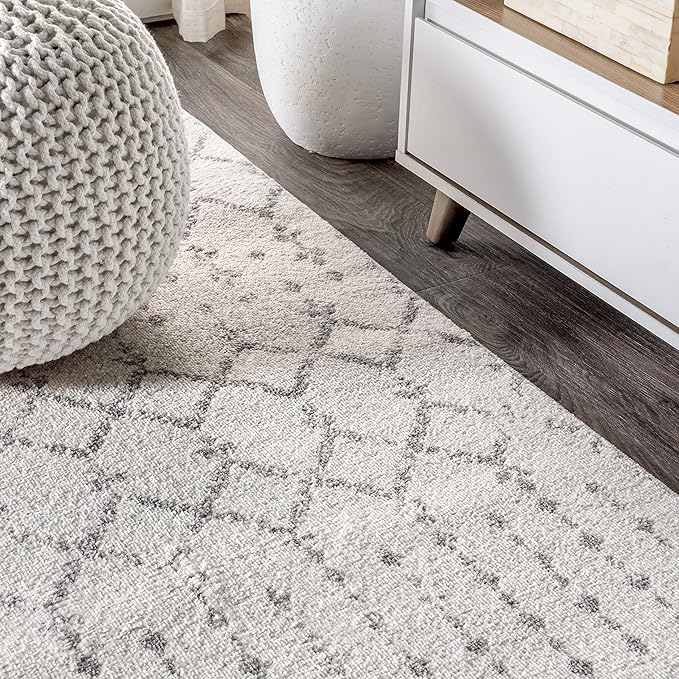 JONATHAN Y Boho Vintage Diamond Cream/Gray Indoor Area Rug 3X5 ft, Moroccan Hype for Living Room, Bedroom, Kitchen, Office, Easy-Cleaning, High Traffic, Pet-Friendly, Non-Shedding (MOH101B-3)