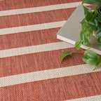 Nourison Home Positano Terracotta Ivory 5' x 7' Area Rug - Easy Clean, Non Shedding, Bed Room, Living Room, Dining Room, Kitchen (5' x 7')