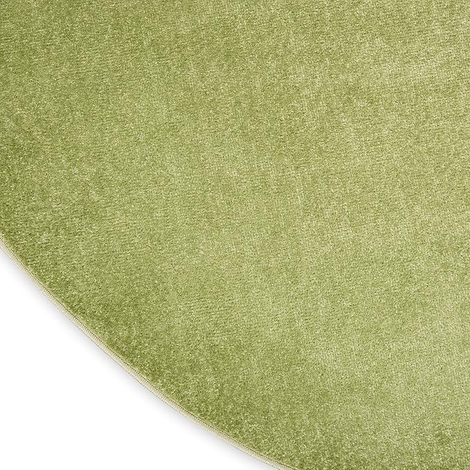 Nourison Home Nourison Essentials Green 6' x Round Area Rug - Easy Clean, Non Shedding, Bed Room, Living Room, Dining Room, Kitchen (6' x Round)