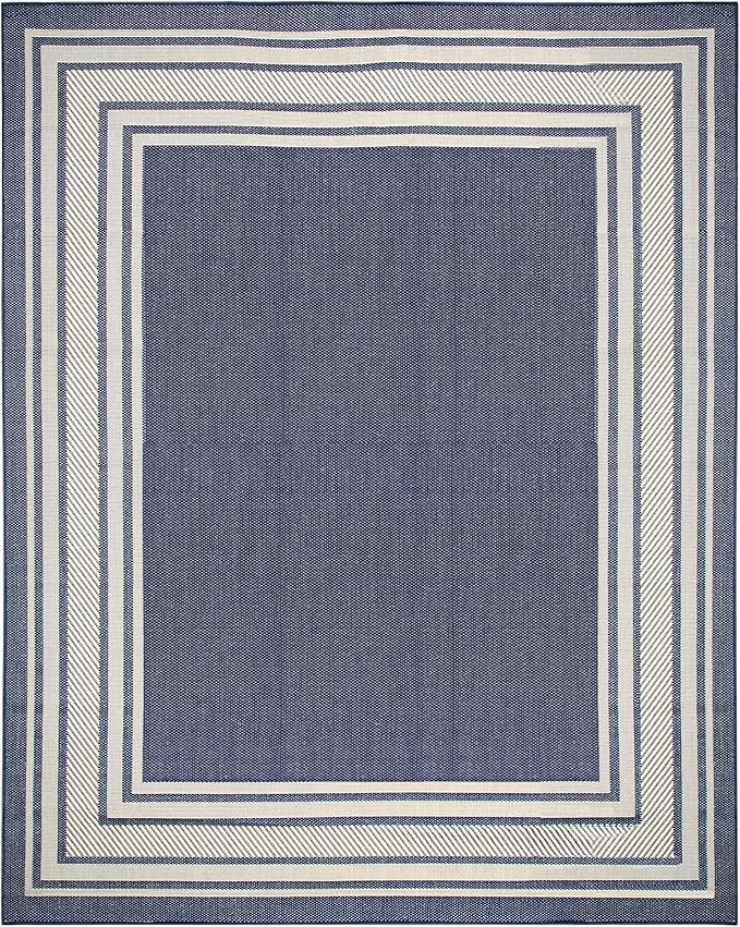 Nourison Home Horizon Indoor/Outdoor Navy 10' x 14' Area Rug - Easy Clean, Non Shedding, Bed Room, Living Room, Dining Room, Kitchen (10' x 14')