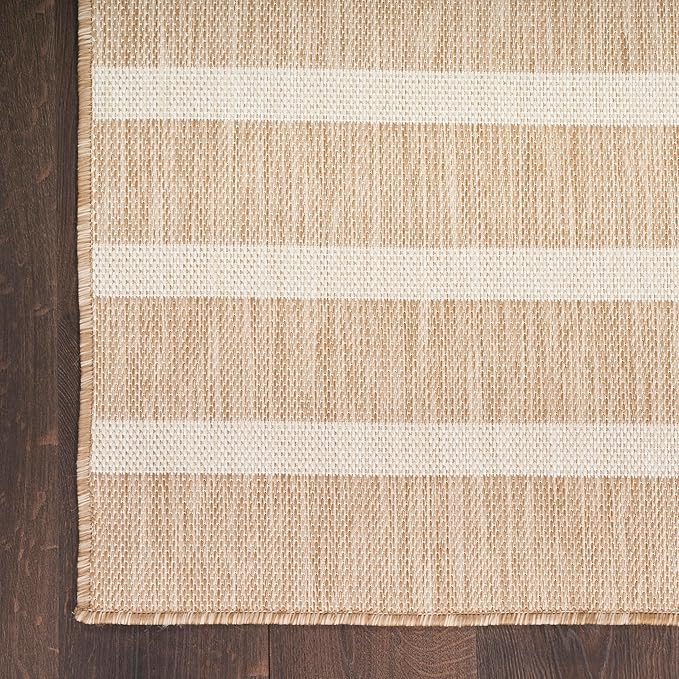 Nourison Home Positano Beige Ivory 8' x 10' Area Rug - Easy Clean, Non Shedding, Bed Room, Living Room, Dining Room, Kitchen (8' x 10')