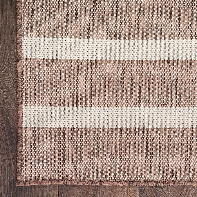 Nourison Home Positano Indoor/Outdoor Natural Ivory 7' x 10' Area Rug, Easy Cleaning, Non Shedding, Bed Room, Living Room, Dining Room, Deck, Backyard, Patio (7x10)