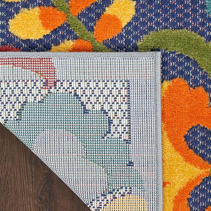 Nourison Home Aloha Navy Multicolor 9' x 12' Area Rug - Easy Clean, Non Shedding, Bed Room, Living Room, Dining Room, Kitchen (9' x 12')