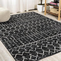 JONATHAN Y Boho Vintage Diamond Black/Ivory Indoor Area Rug 5X8 ft, Moroccan Hype for Living Room, Bedroom, Kitchen, Office, Easy-Cleaning, High Traffic, Pet-Friendly, Non-Shedding (MOH101D-5)