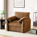 Chenille Oversized Armchair, 38.6'" Wide Accent Chairs for Living Room & Bedroom Modern Lounge Chair, Upholstered Mid-Century Reading Chair (Rustic Bronzing Cloth, 1 Pack)
