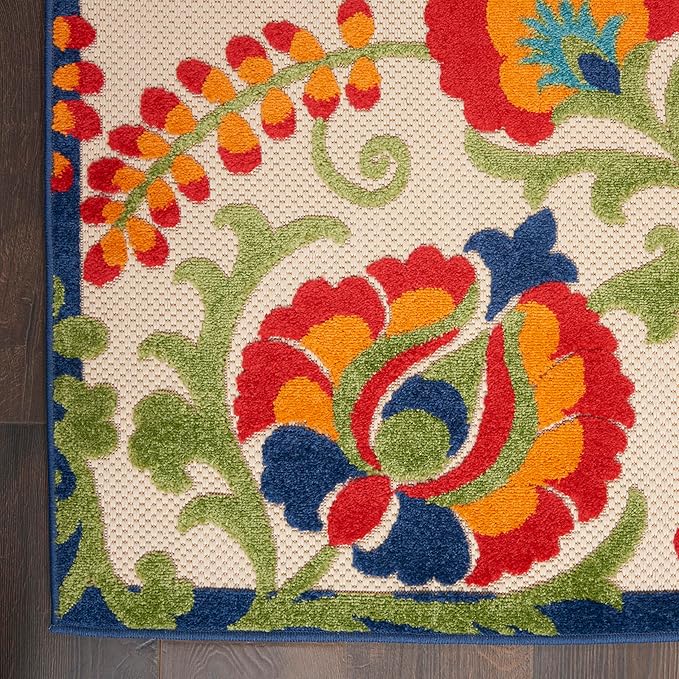Nourison Home Aloha Multicolor 9' x 12' Area Rug - Easy Clean, Non Shedding, Bed Room, Living Room, Dining Room, Kitchen (9' x 12')
