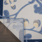 Nourison Home Aloha Blue Grey 3' x 5' Area Rug - Easy Clean, Non Shedding, Bed Room, Living Room, Dining Room, Kitchen (3' x 5')