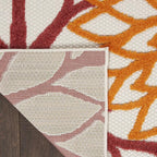 Nourison Home Aloha Indoor/Outdoor Floral Red Multi Colored 2'8" x 4' Area Rug, (3' x 4')