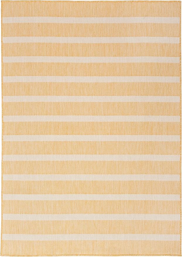 Nourison Home Positano Yellow Ivory 6' x 9' Area Rug - Easy Clean, Non Shedding, Bed Room, Living Room, Dining Room, Kitchen (6' x 9')