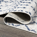 JONATHAN Y Boho Vintage Diamond Cream/Navy Indoor Area Rug 5X8 ft, Moroccan Hype for Living Room, Bedroom, Kitchen, Office, Easy-Cleaning, High Traffic, Pet-Friendly, Non-Shedding (MOH101F-5)