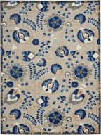 Nourison Home Aloha Natural Blue 7' x 10' Area Rug - Easy Clean, Non Shedding, Bed Room, Living Room, Dining Room, Kitchen (7' x 10')