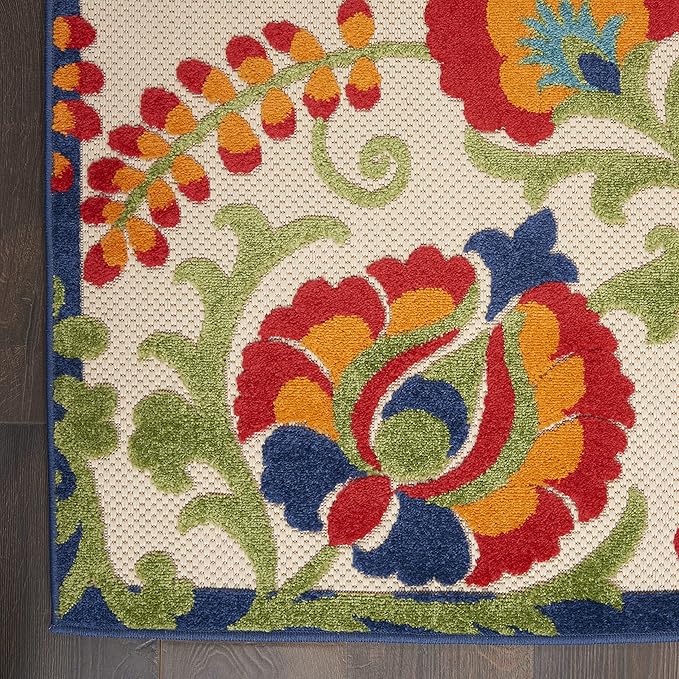 Nourison Home Aloha Multicolor 3' x 5' Area Rug - Easy Clean, Non Shedding, Bed Room, Living Room, Dining Room, Kitchen (3' x 5')