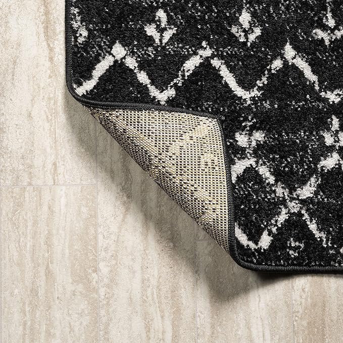 JONATHAN Y Boho Vintage Diamond Black/Ivory Indoor Area Rug 12X15 ft, Moroccan Hype for Living Room, Bedroom, Kitchen, Office, Easy-Cleaning, High Traffic, Pet-Friendly, Non-Shedding (MOH101D-15)