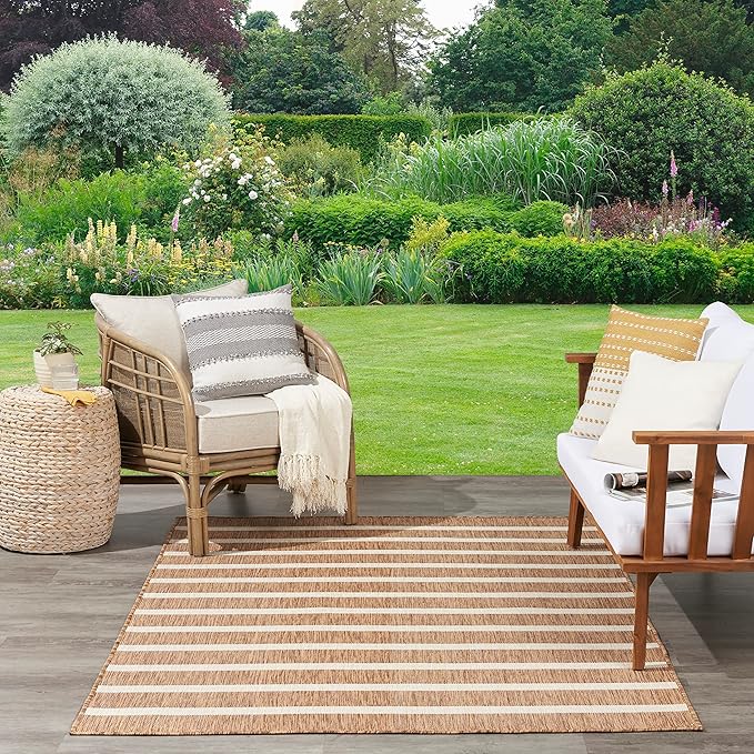 Nourison Home Positano Jute Ivory 4' x 6' Area Rug - Easy Clean, Non Shedding, Bed Room, Living Room, Dining Room, Kitchen (4' x 6')