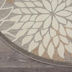 Nourison Home Aloha Natural 4' x Round Area Rug - Easy Clean, Non Shedding, Bed Room, Living Room, Dining Room, Kitchen (4' x Round)