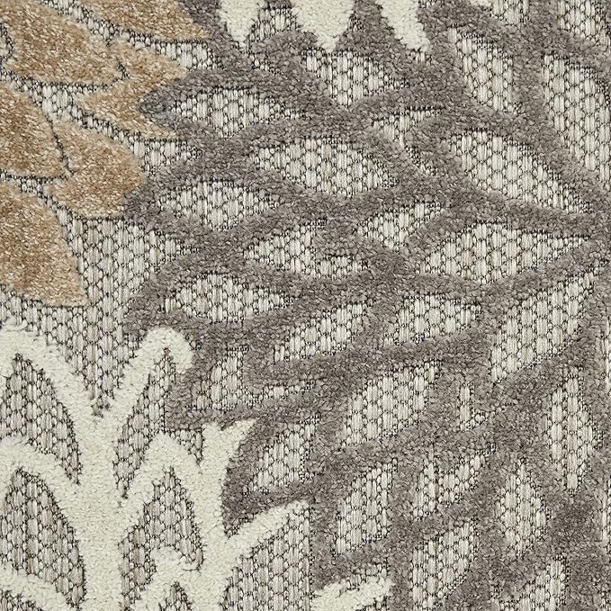 Nourison Home Aloha Natural 4' x Round Area Rug - Easy Clean, Non Shedding, Bed Room, Living Room, Dining Room, Kitchen (4' x Round)