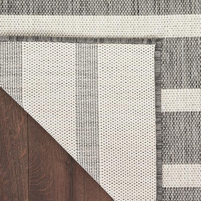 Nourison Home Positano Charcoal Ivory 2' x 6' Area Rug - Easy Clean, Non Shedding, Bed Room, Living Room, Dining Room, Kitchen (6' Runner)