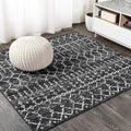 JONATHAN Y Boho Vintage Diamond Black/Ivory Square Area Rug 3X3 ft, Moroccan Hype for Living Room, Bedroom, Kitchen, Office, Easy-Cleaning, High Traffic, Pet-Friendly, Non-Shedding (MOH101D-3SQ)
