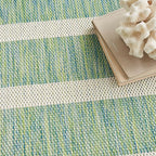 Nourison Home Positano Blue Green Ivory 7' x 10' Area Rug - Easy Clean, Non Shedding, Bed Room, Living Room, Dining Room, Kitchen (7' x 10')