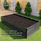 8x4x2FT Galvanized Raised Garden Bed Kit,Vegetable Plant Boxes-Rectangle Metal Flower Box,Large Planter Raised Beds Outdoor Garden for Planting,Fruit,Herb-Black
