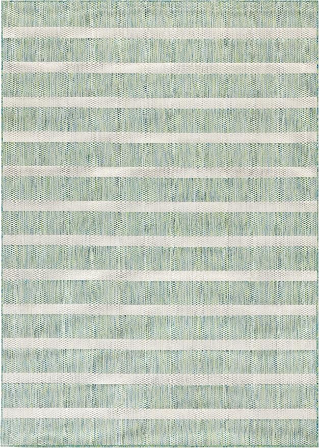 Nourison Home Positano Blue Green Ivory 9' x 12' Area Rug - Easy Clean, Non Shedding, Bed Room, Living Room, Dining Room, Kitchen (9' x 12')